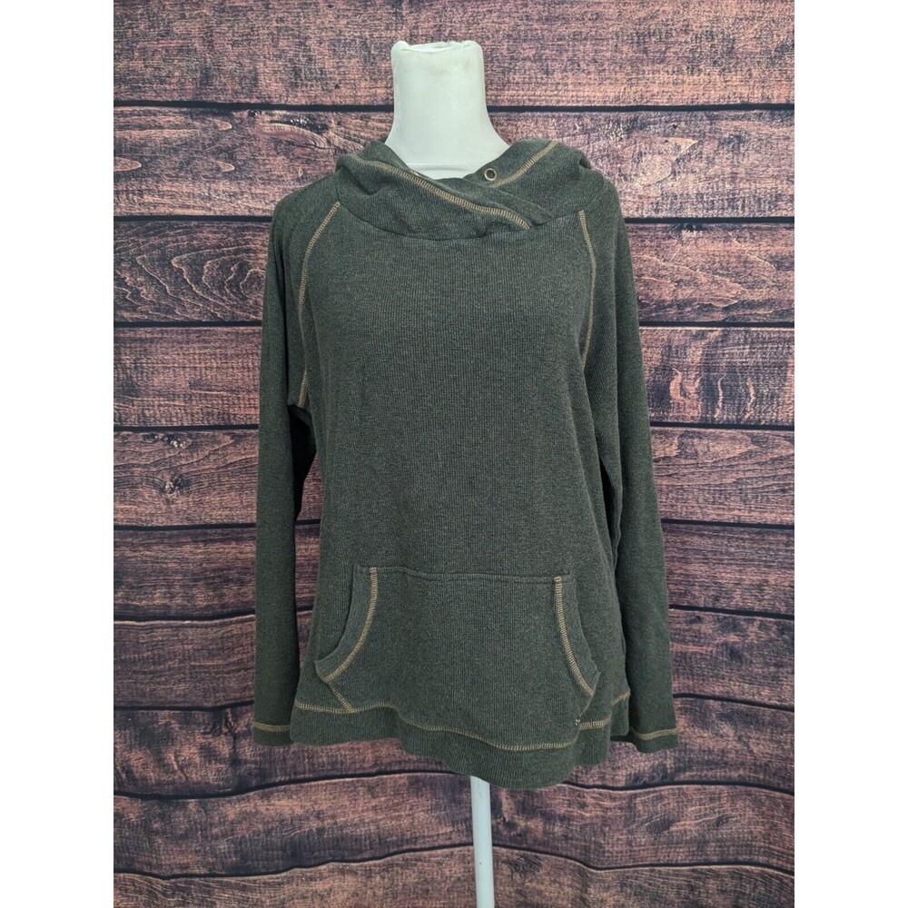 Tommy Thermal Hoodie with‎ kangaroo pouch Twilight Green Sz Small